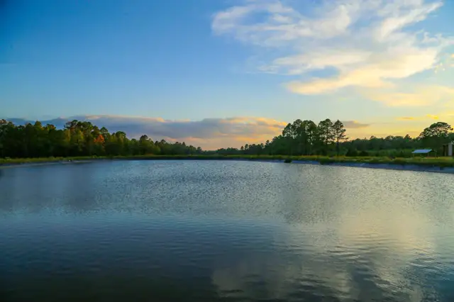 Lago de la reserva al atardecer